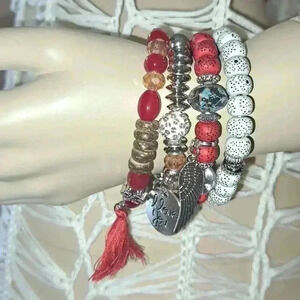 Bracelet 4 pcs set volcano stone